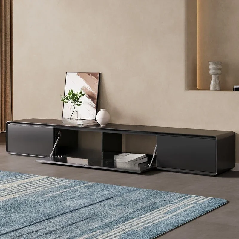 Simple floor-to-ceiling TV cabinet, new modern simple Nordic style small household in the living room, dark gray Italian style