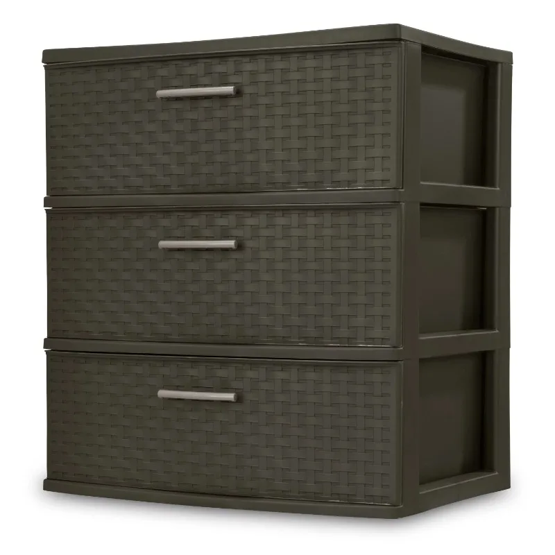 Sterilite 3 Drawer Wide Weave Tower Espresso