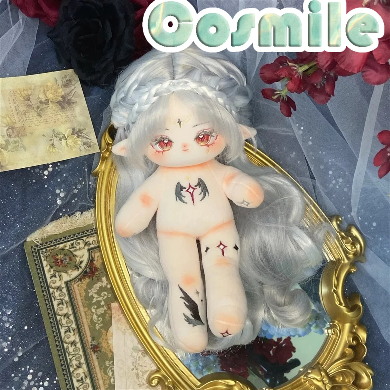 Idol Mermaid Vampire Princess Fairy Girl Silver Hair Seraph Angel Stuffed Plushie 28cm Plush Doll Body Toy KK