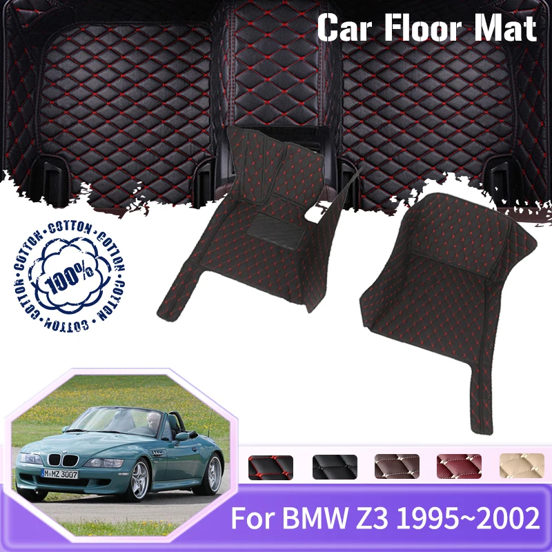 Car Floor Mat For BMW Z3 E36 7 8 1995~2002 2seat Roadster Dirt-resistant Rug Car Mats Full Set Cover Floors Car Accessories 2000