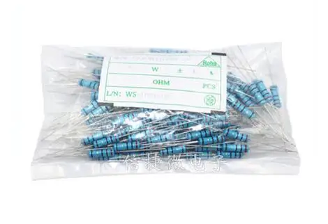 100pcs  3W  +-1%  Metal Film Resistor  3W  1R 10R 22R 47R 100R 220R 330R 680R 1K 2K2 4.7K 10K 47K 100K 470K 1M