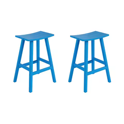 AllWeather Bar Stools Set of 2, 29 Height Outdoor Bar Stools, Adirondack Poly Patio Bar Stool for Patio, Deck, Kitchen Counter a