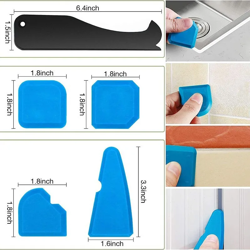 Car Scraper Tool Kit Grouting Set Smoothing Trowel Grout Remover Silicone Joint Filler Smoothing Spatula For Sealant Cleaning