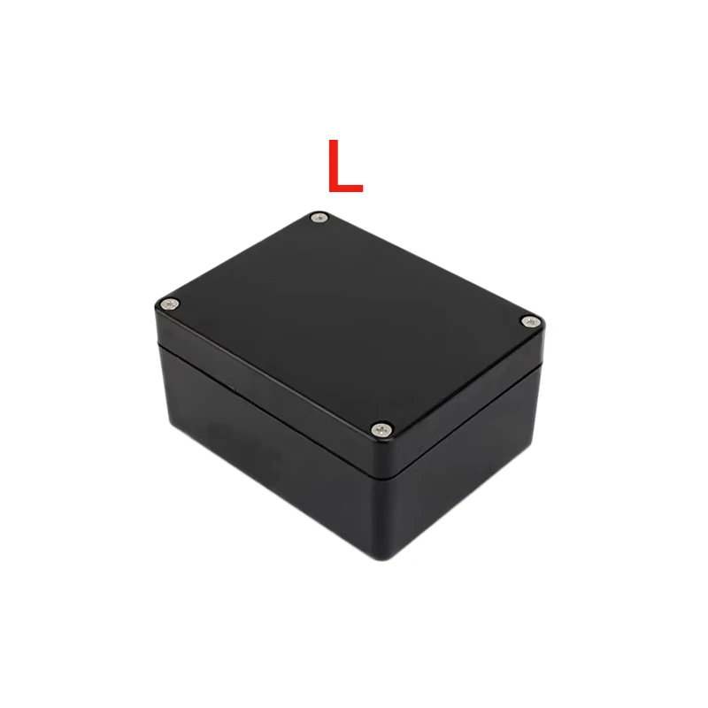 Czarna, wodoodporna obudowa z tworzywa sztucznego do zastosowań zewnętrznych, pudełko na projekty elektroniczne, obudowa na instrumenty, pudełko na projekty elektryczne, puszka przyłączeniowa.