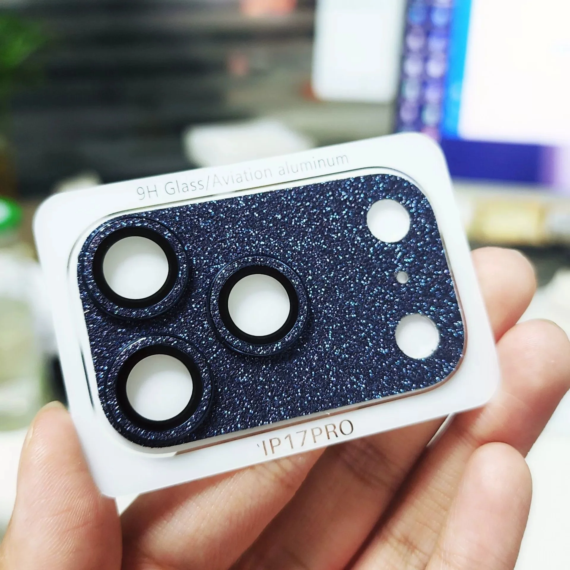 オリジナルカラーグリッター頑丈な鎧アルミ金属カメラレンズ保護カバー IPhone17 Pro Max バックアンチスクラッチ保護キャップ