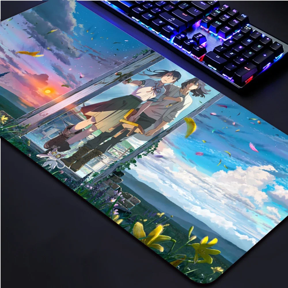 Suzume No Tojimari Mouse Pad Large Pc Accessories Mousepad Gamer 900x400 Deskmat Kawaii Computer Offices Desk Gaming Mats Mause