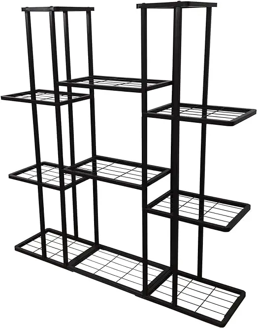 

Potted Metal Large Plant Stand for Indoor Outdoor Flower Pot Display Planter Shelf