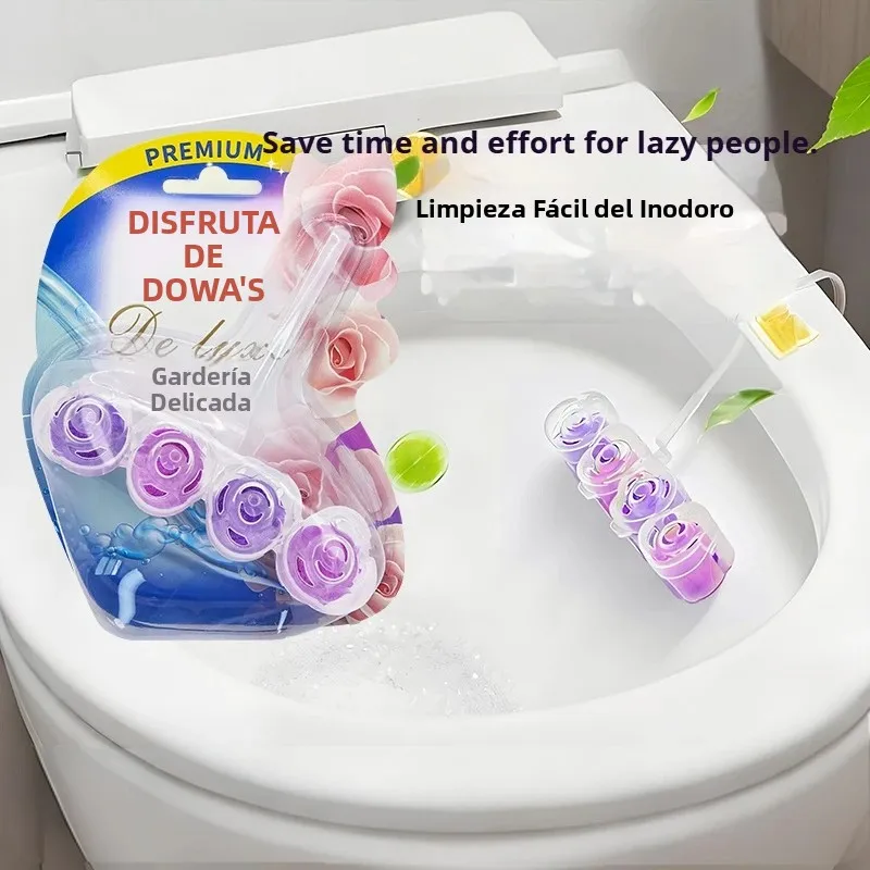 Bloque de llanta para inodoro, desodorante limpiador de inodoro 4 en 1, ambientador de espuma antilalpicaduras con fragancia de Gardenia de larga duración para baño
