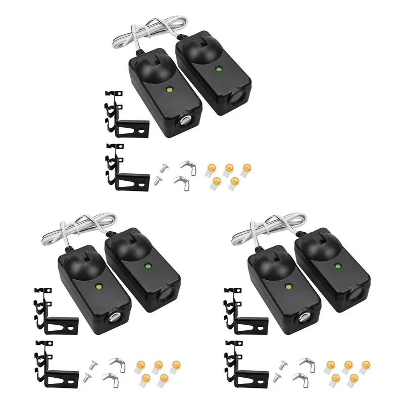 【ELEVATE LIFE】6Pcs Garage Door Opener Safety Sensor Eyes Fit For Liftmaster Sears Chamberlain With Brackets