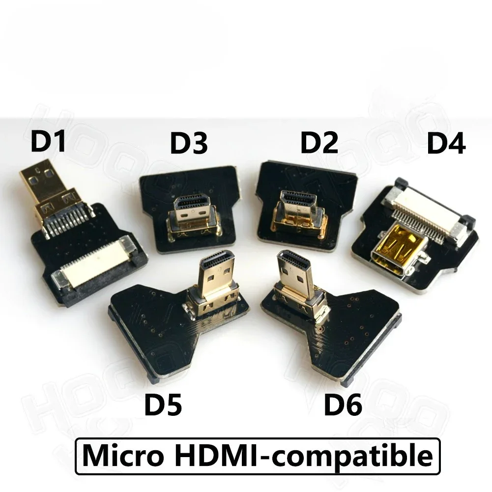 Ribbon FPV HDMI-Compatible Connector Flexible Flat Cable for Raspberry Pi 4 Micro HD/Mini HD to HD Female 20pin FFC