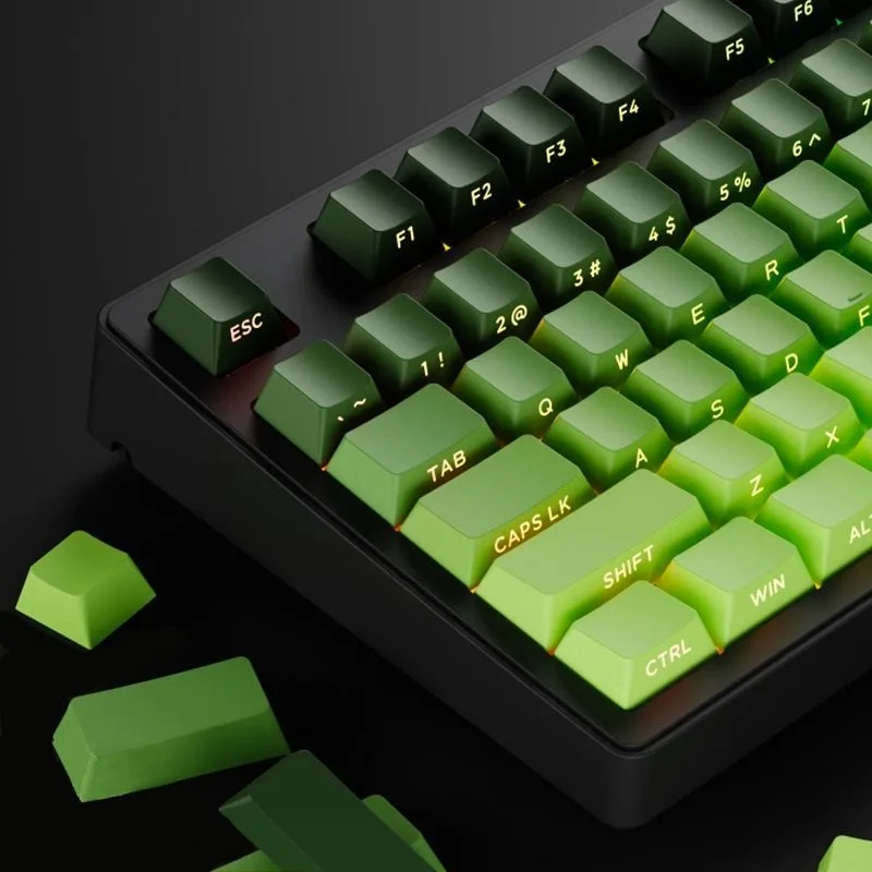 Gradient keycaps 60% 65% 68% 75% red pink green gray blue pink purple Gradient Side/Top Print pbt keycap for Mechanical Keyboard