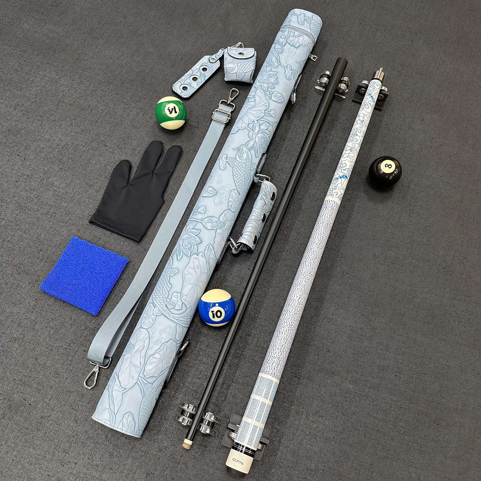 11.5/13mm options available, shaft length 148CM, billiard stick set, including embossed stick tube + glove cleaning cloth