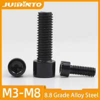 JUIDINTO 2-30pcs Allen Head Cap Screw Black Grade 8.8 M3 M4 M5 M6 M8 M10 Hex Hexgon Socket Cap Head Screw Bolt for Furniture