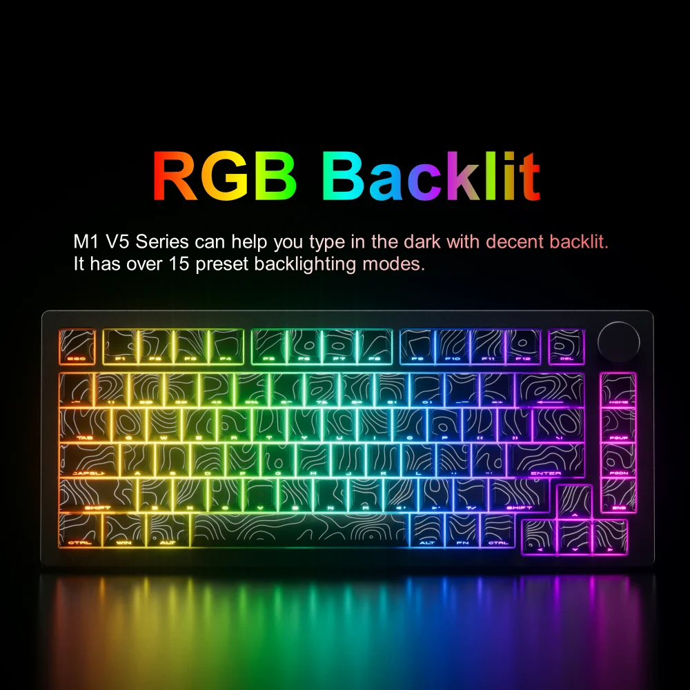 Akko MonsGeek M1 V5 SP Contour Lines Tri-mode Mechanical Keyboard 75% 3/5 Pins Customized Hot Swap RGB Rapid Disassemble Gasket