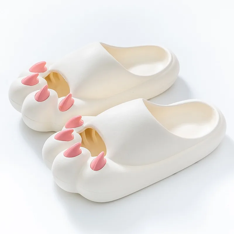 

New cat claw slippers men women outside wear cute couple indoor home non-slip slippers outdoor beach sandals lightweight