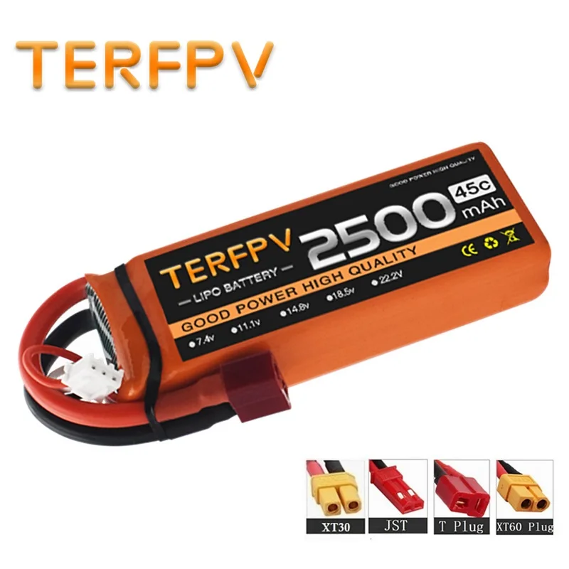 2S LiPo Battery 2S 7.4V 2500mAh 45C RC Toys Rechargeable Batteries For RC Helicopter Airplane Car Boat Quadrotor Drone