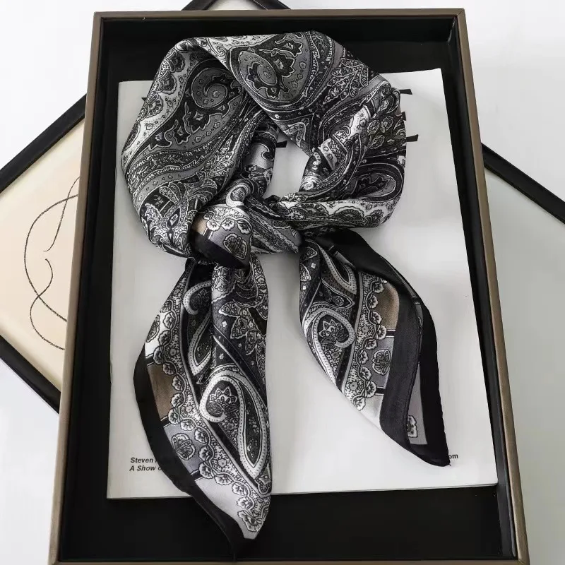 70 Cm Haar Print Zijde Koel Gevoel Sjaal Voor Vrouwen Mode Stropdas Handtas Foulard Pols Hoofddoek Sjaal Wraps Hajib lady