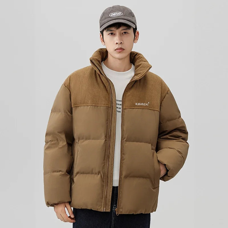 YEAE Down Jacket White Duck Down Men's Thickened 2024 Winter New Corduroy Bread Coat Warm Men's Clothing Jacket