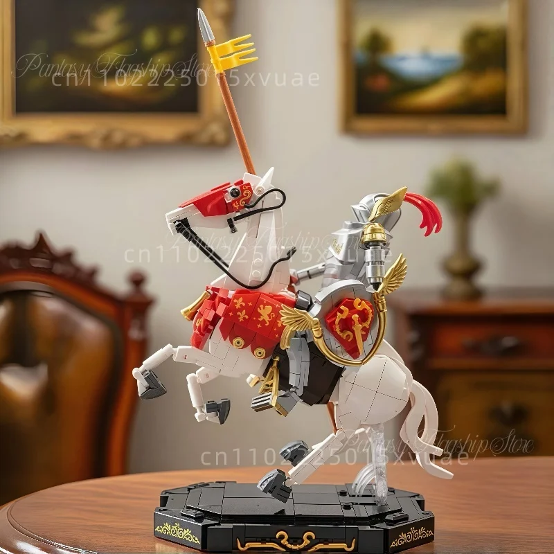 

New Pantasy Medieval Knight Building Block Assembly Toy Mobile Ornaments Collectible Grade Level European Style Decorative Gifts