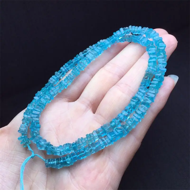 4.3MM Natural Blue Apatite Collarbone Necklace Reiki Healing Fengshui Stone Fashion Jewelry For Women Holiday Gift 1PCS