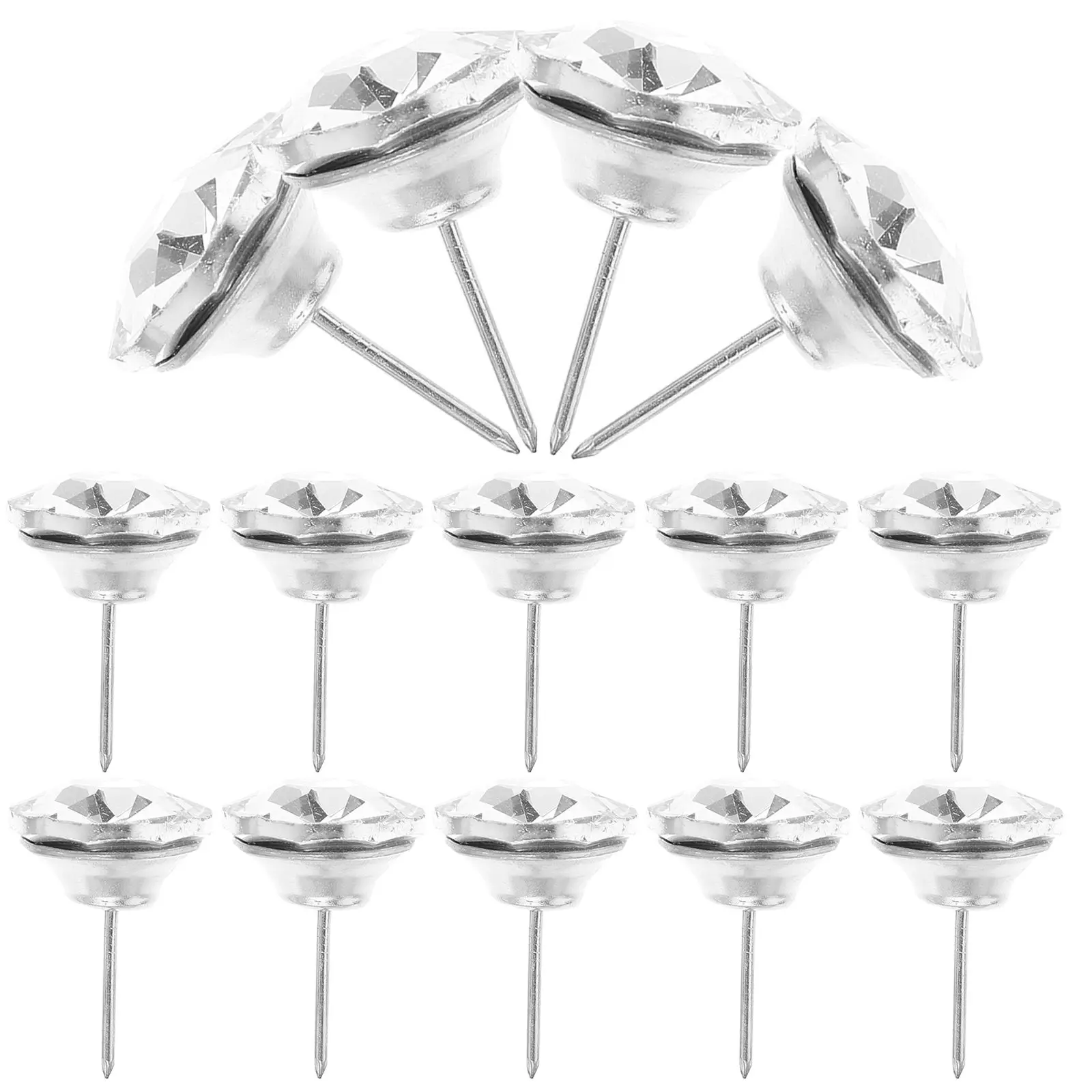 

20 Pcs 1 Inch Sofa Buckle Nail Crystal Button 1Inch Gems White Mother Decorative Crystal Buttons For Sofa Furniture Hardware