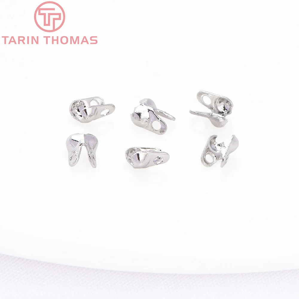 (5514)50PCS 2.5x4MM 24K Gold Color Brass Bracelets End Clasps Clip Bead Clasps Clip Wire Clasp Jewelry Findings Accessories