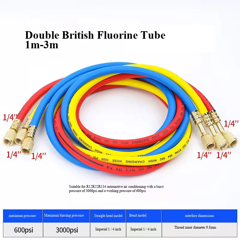 Car air conditioning snow refrigerant high-pressure resistant liquid filling pipe R410R22R134 refrigerant fluorine filling pipe