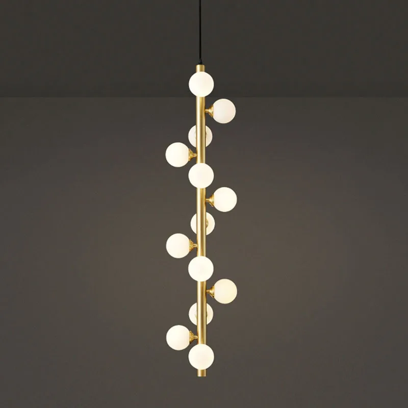 

Стеклянные подвесные светильники с несколькими головками Magic Bean, дуплексный лофт, современный креативный минималистичный дизайн, вращающиеся лестничные люстры для вилл