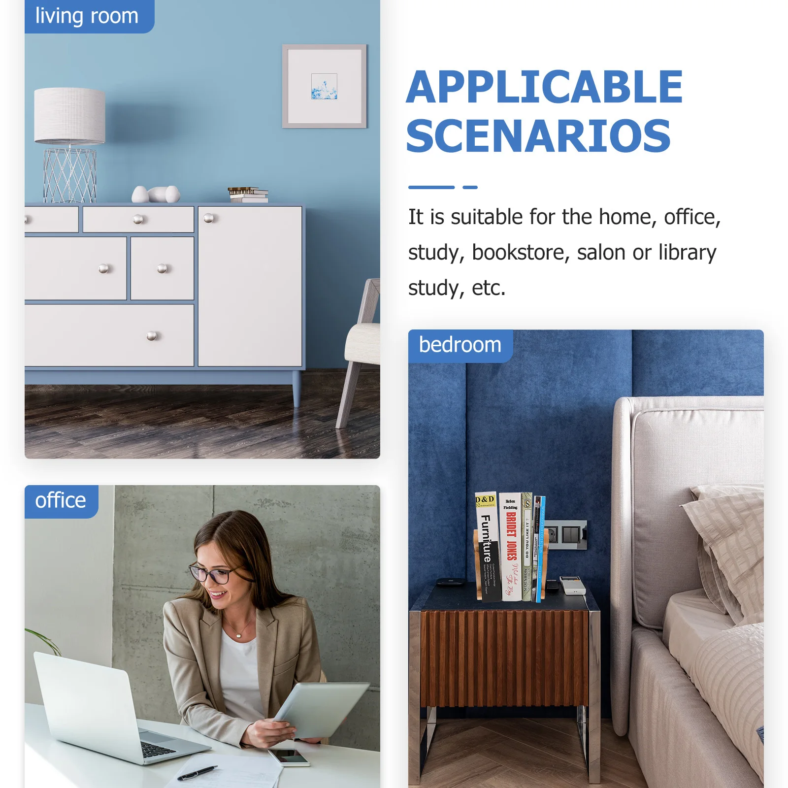 2 قطعة غلاف خشبي تصميم الكلب السلس عقد قوي للكتب وثائق منظم سطح المكتب المنزل مكتب دراسة كتاب ينتهي حامل الوقوف #5