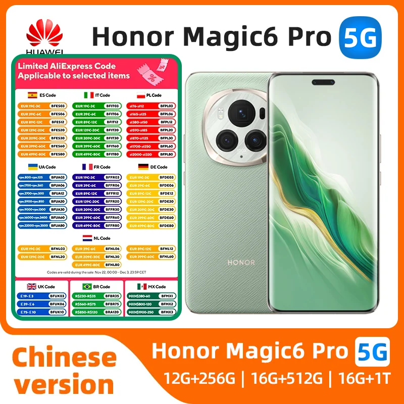 HONOR Magic 6 Pro Smartphone Snapdragon 8 Gen3 Accelerated Octa-Core 5600Mah Battery 80W Fast charge MobilePhone 3Dcamera