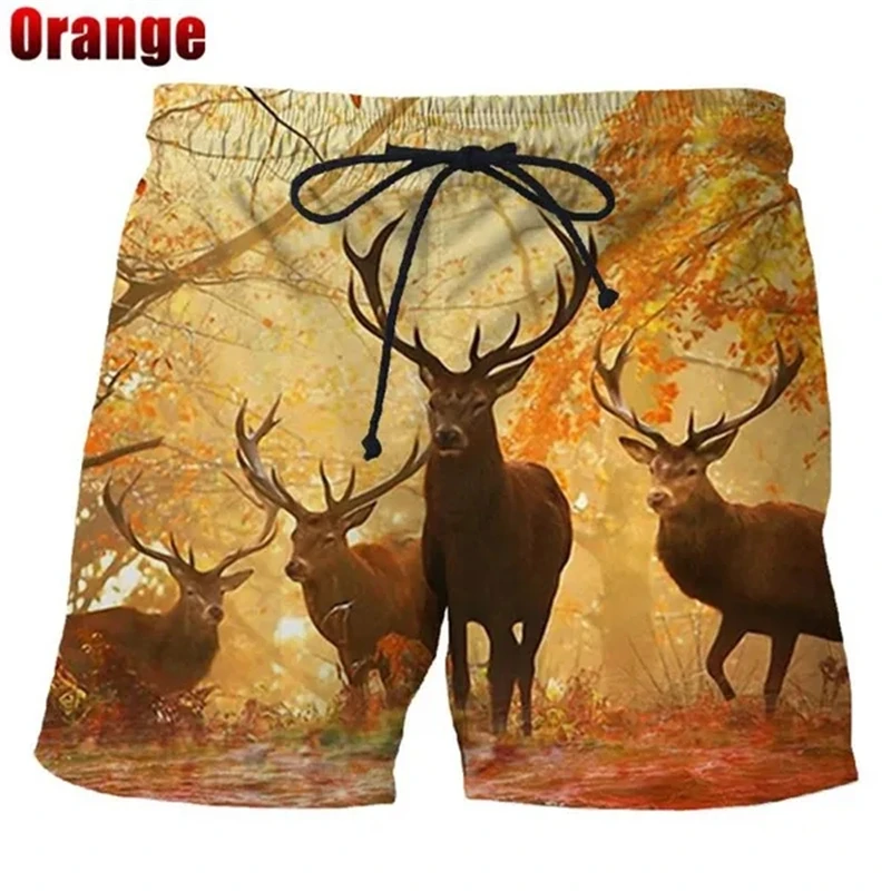 USA Flagge Pflaumen hirsch Shorts Hosen Männer 3D gedruckt Badeanzug Homme Sommer Badehose Strand Shorts Homme Sport Gym Eis Shorts