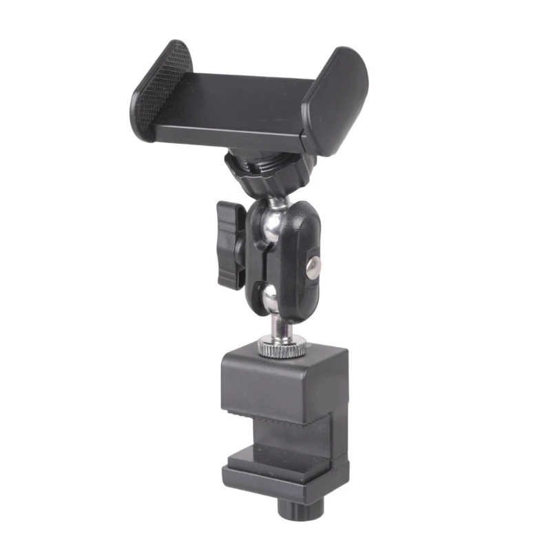 

Universal Phone Bracket for GYM Kitchen Golf Cart Tripod Adjustable 360 Degree Rotating Clamp Holder for Various Devices