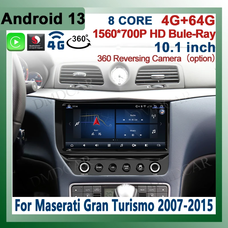 

Qualcomm Android 13 8Core 4+64G For Maserati GT Gran Turismo 2007-2015 Car Radio Multimedia Player Buletooth GPS Navigation DSP