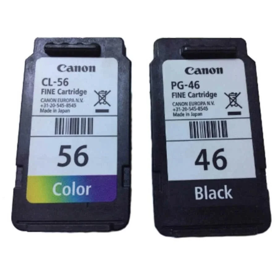 Canon Pixma PG-46 Black And CL-56 Color Cartridge A Combination Of Original Product Advantage Package E404 E464 E414 E474 E484