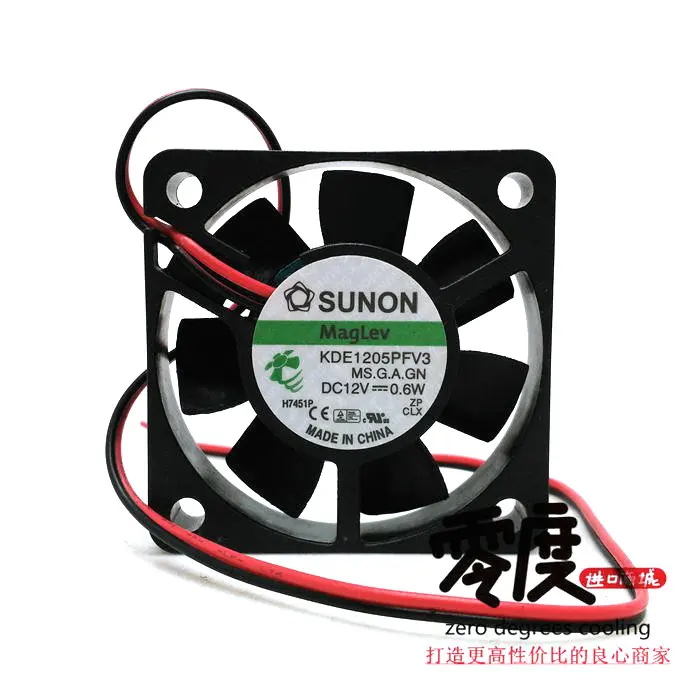 New Original KDE1205PFV3 DC12V 0.6W 50x50x10MM 5cm 2lines  cooling fan