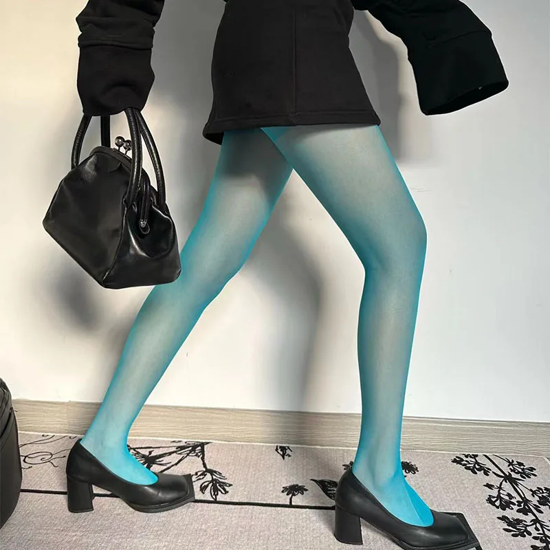 Collants Ultra-fins colorés d'été 15D pour femmes, collants Sexy en velours, Style rétro, couleur bonbon, bas