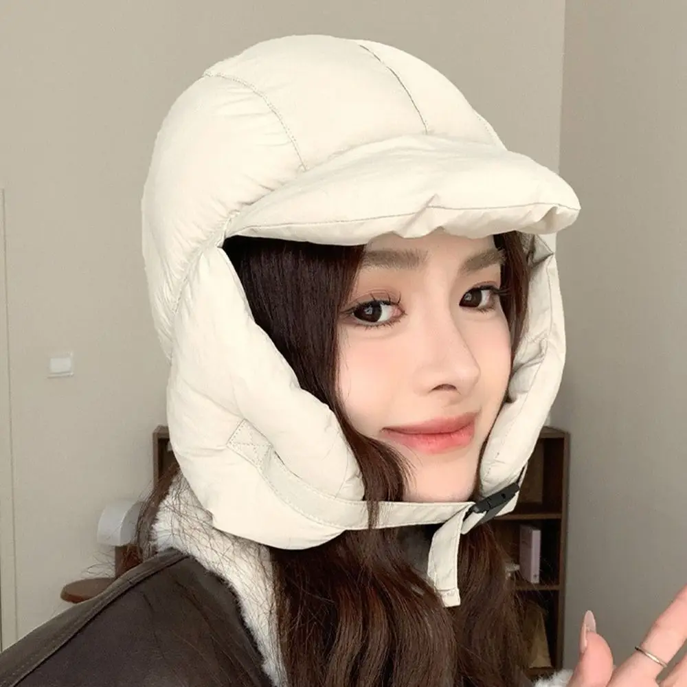 Cappello di protezione per le orecchie in tinta unita antivento Protezione dal freddo Passamontagna Pullover Berretto Imbottito in cotone Berretto caldo per esterni