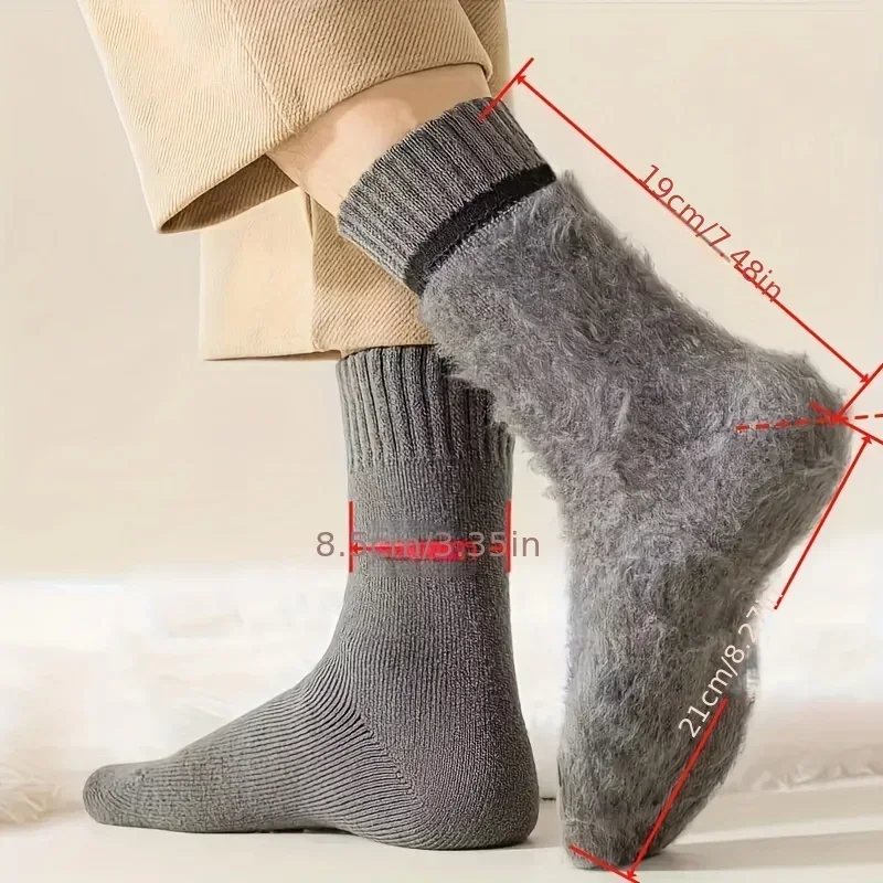 3 Paar ultradicke Wollsocken für Herren im Herbst und Winter, verdicktes Fleece, um warm und kältebeständig zu bleiben, Geschenk für lange Socken