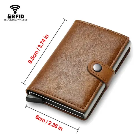 Carbon Fiber Credit Card Holder Wallet Money Bag Men Rfid Smart Metal Thin Slim Minimalist Wallet Black Vallet Gifts for Men