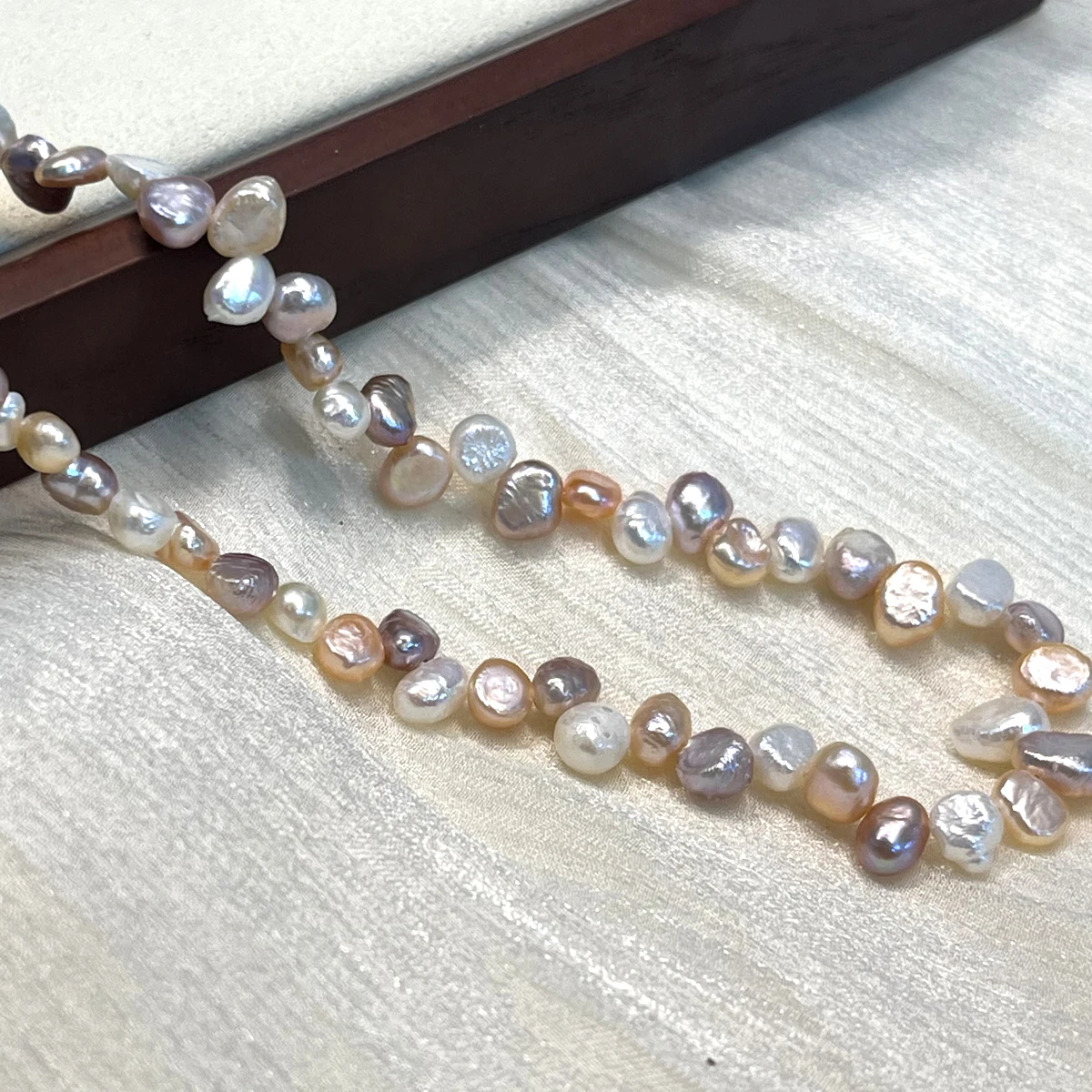

5-6mm Natural Freshwater Pearl Baroque Three Seven Hole Beads Charms for DIY Women Men Necklace Bracelets Jewelry Making