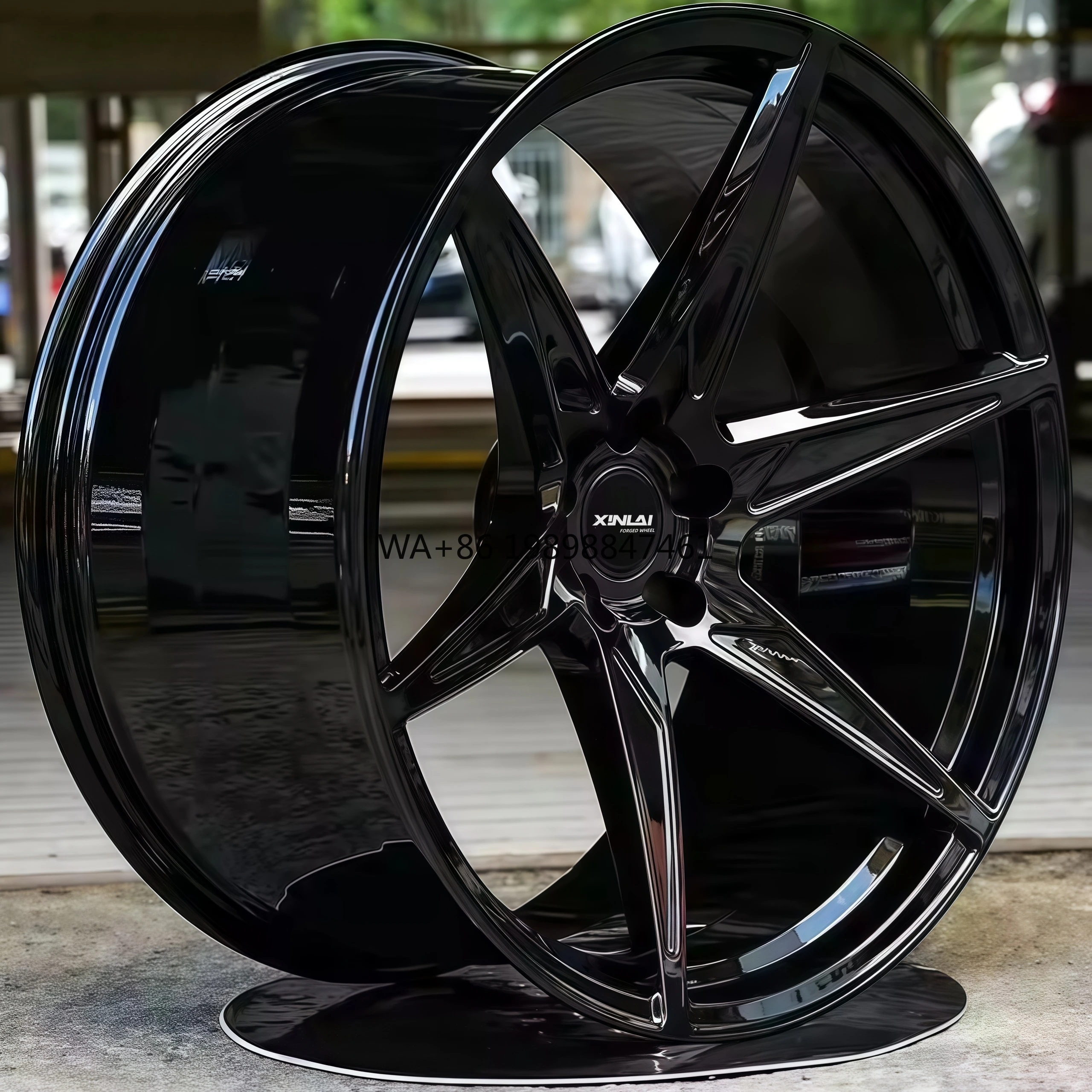 

Luxury 5x114.3 5x130 6 Spokes Deep Concave Forged Aluminum Alloy Rim 5x120 Glossy Black 18 19 20 22 24 26 Inch Wheel Rim