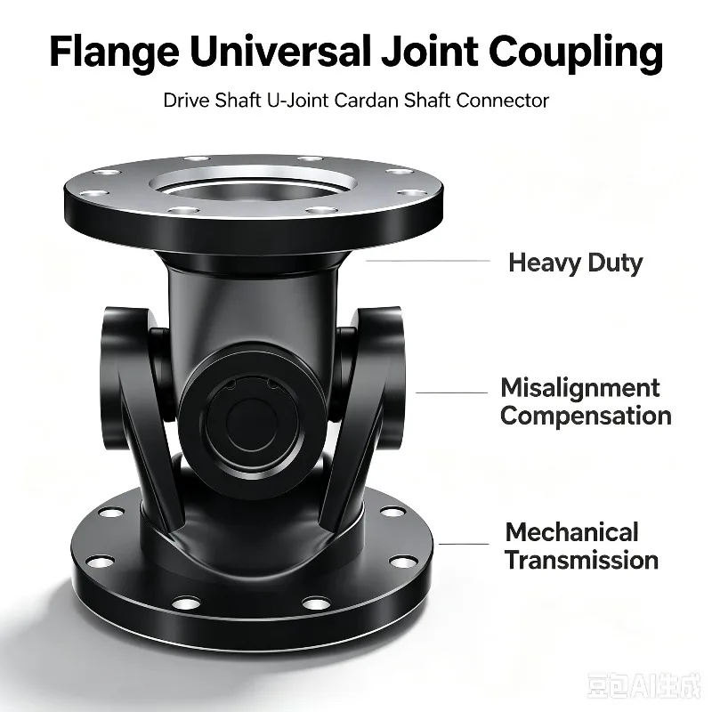 For Flange Universal Joint Coupling, Drive Shaft U-Joint Cardan Shaft Connector for Mechanical Transmission
