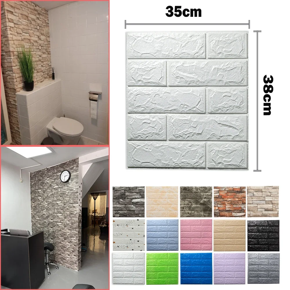 

3D Wall Stickers Self adhesive Foam Panels Home Decor for Living Room Bedroom Bathroom