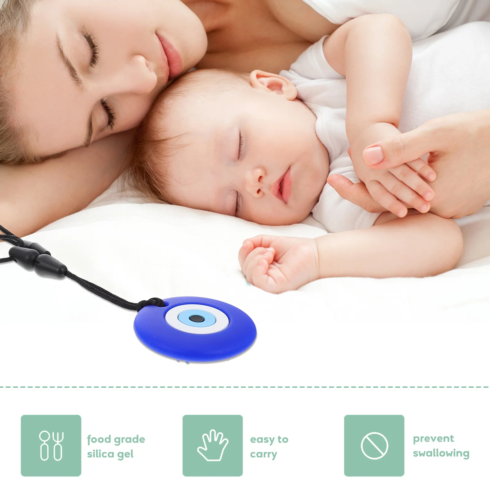 

1 шт., силиконовый прорезыватель для младенцев, прочный детский молярный стержень, жевательный кулон, шлифовка зубов, жевательное ожерелье, детский прорезыватель, жевательная игрушка