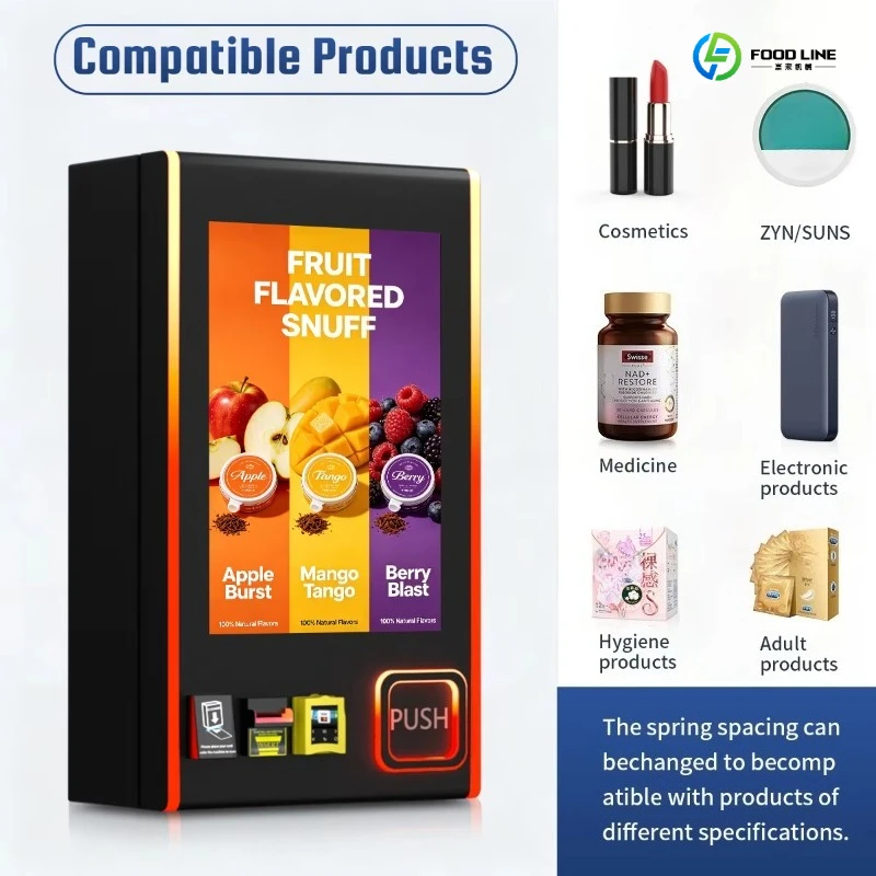 Wall Mounted Vending Machine with Touch Screen Card Payment Age Verification Smart Mini Vending Machine for Nightclub Bar Use