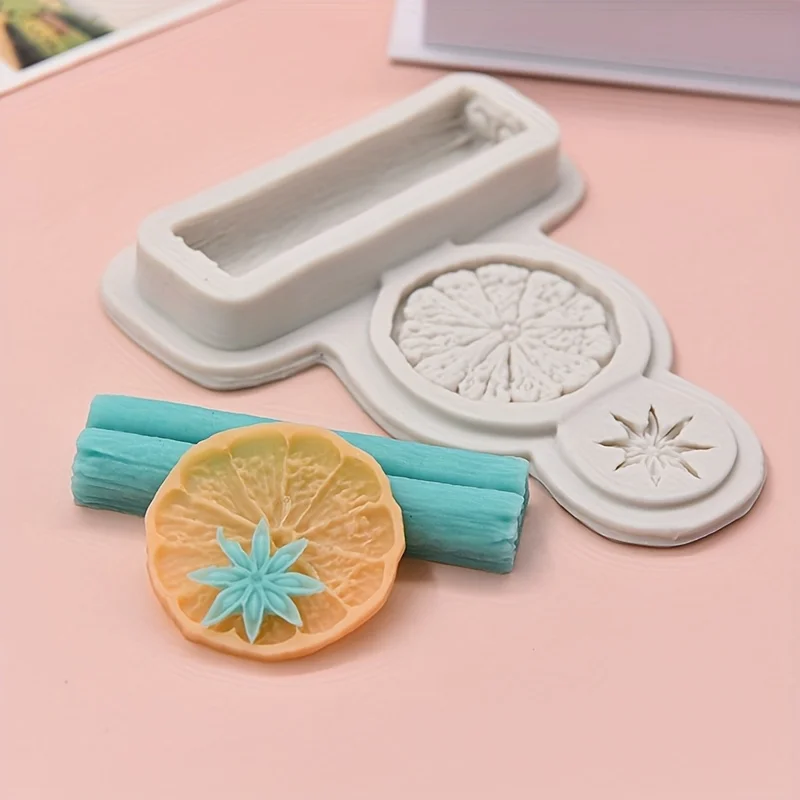 1/2pcs Lemon Slice Star Anise and Cinnamon Shaped Silicone Molds for Candle Soap Resin DIY Craft Mold Wax Cake Decor Tool Molder