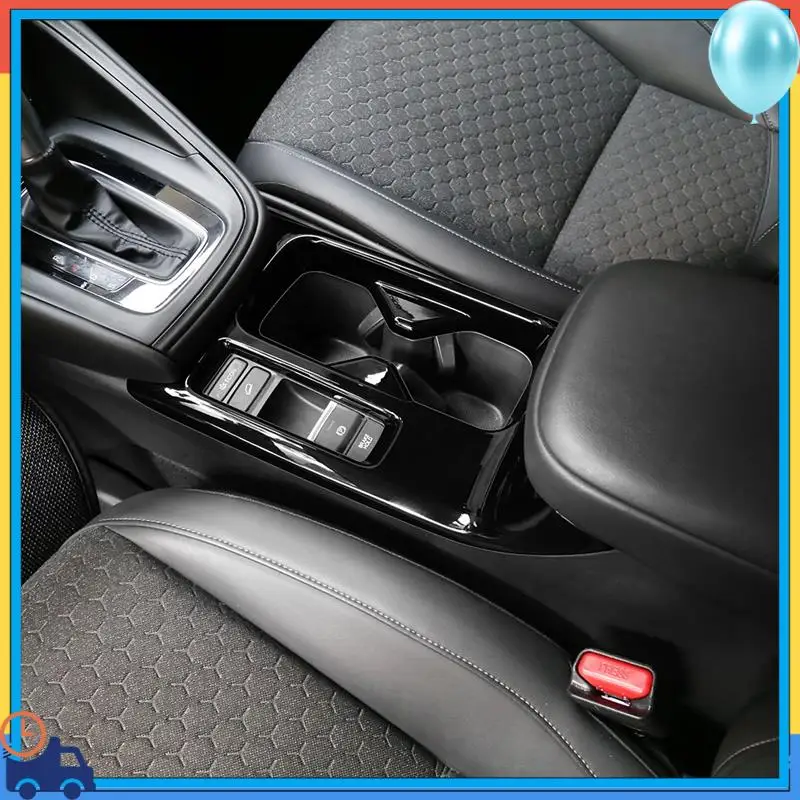 

A90Q-Car Center Console Water Cup Holder Decoration Cover Trim Stickers For Honda HRV HR-V Vezel 2021-2022 Glossy Black LHD