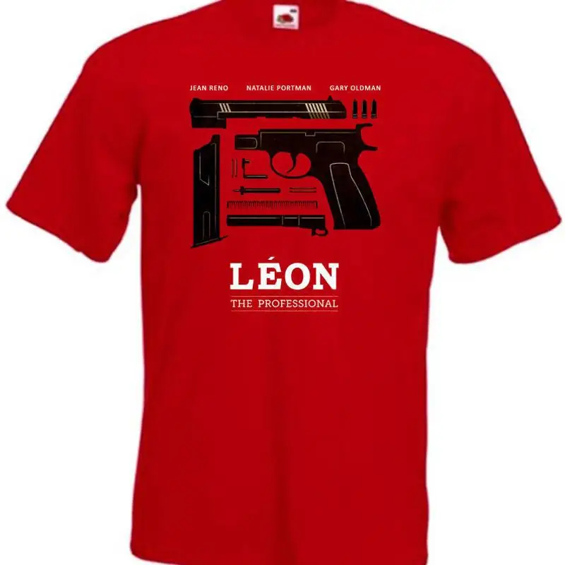 

Leon The Professional v21 T shirt red movie poster all sizes S 5XL