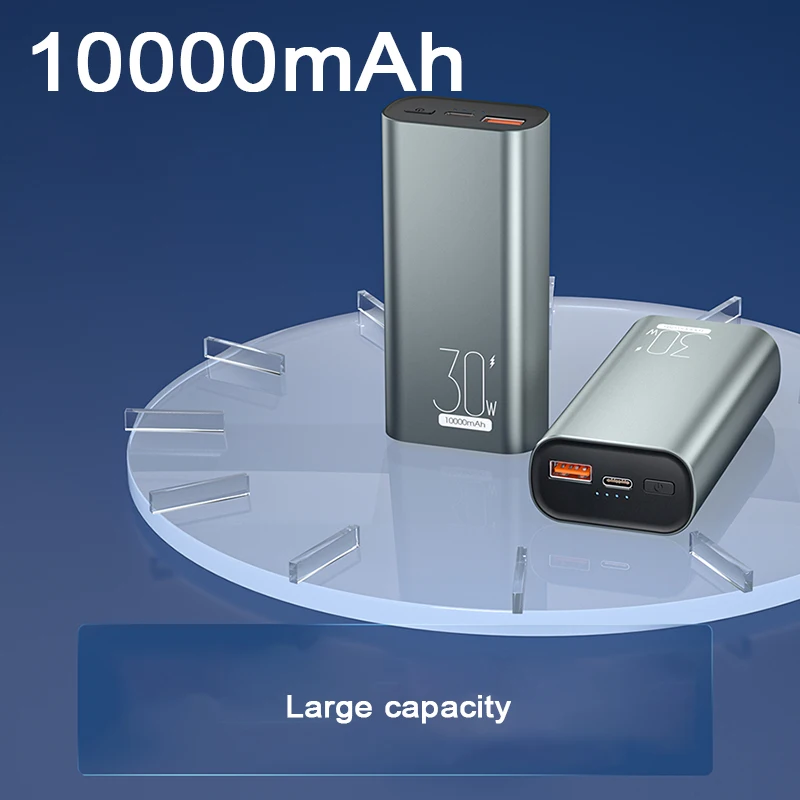 Imagem -03 - Super Rápido Carregamento Portátil Power Bank 10000mah Carregador Bidirecional Bateria Externa para Iphone 15 14 Xiaomi 14 Samsung Huawei 30w