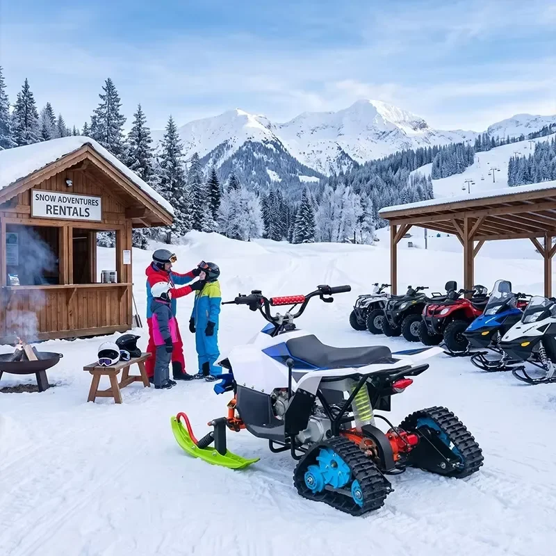 Hot Sale 125cc Snowmobile Powered Tracked Snow ATV for Winter Sports Adults Off Road